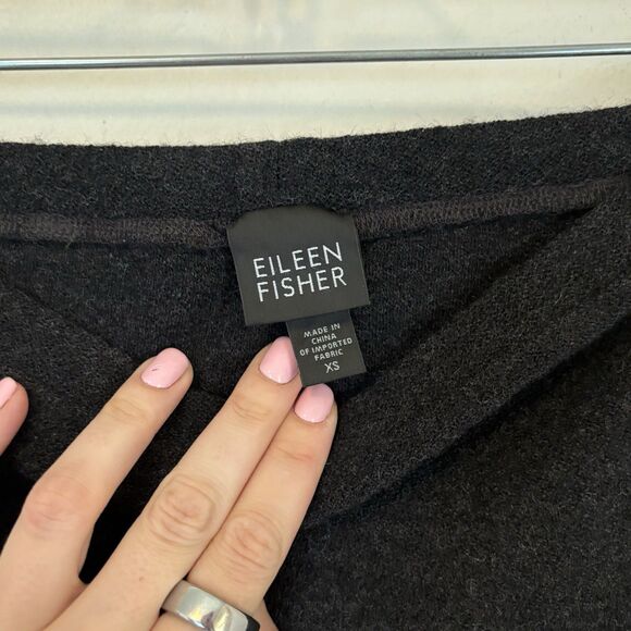 Eileen Fisher 100% Wool Cropped Pants XS 21" Gray Lagenlook Relaxed Quiet Luxury - Picture 2 of 7